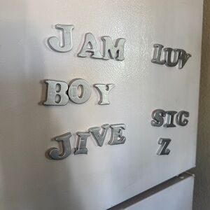 Silver painted Alphabet Wall Decor Letters fridge refrigerator magnets